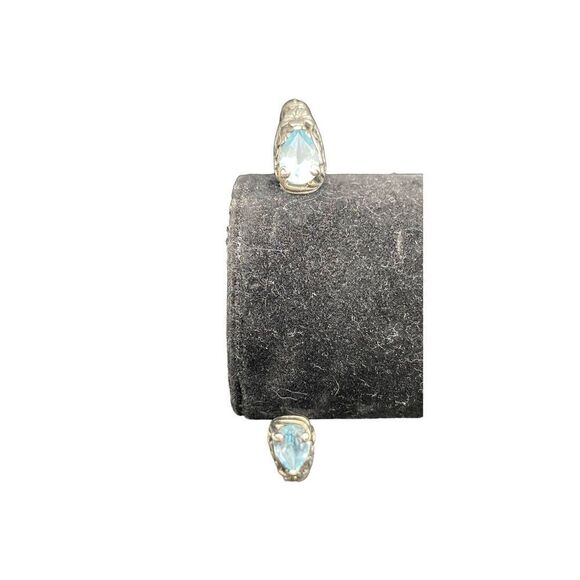 Annika Witt Vintage ATI ID Sterling Silver Blue Topaz Hinged Cuff Bracel… - Picture 10 of 13